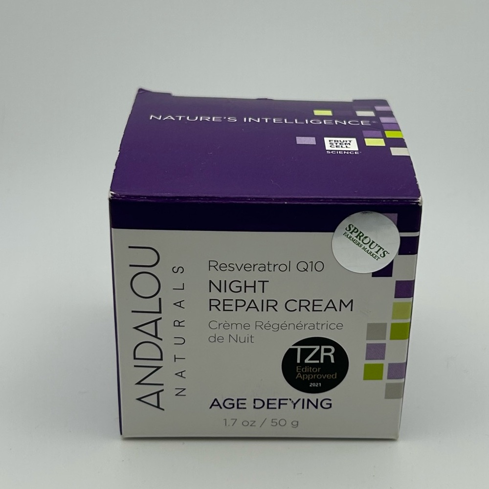 andalou naturals AGE DEFYING RESVERATROL Q10 NIGHT REPAIR CREAM 1.7oz/50g